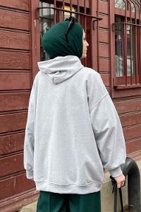 Lamelif Wrstbhvr Baskılı Sweatshirt Gri