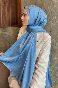 Lamelif Dior Desen Jakar Serisi Şal Kot Mavisi