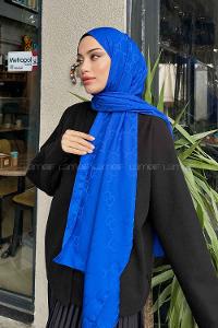 Sax Gray Cotton Fabric Viscose Fabric Printed Shawl