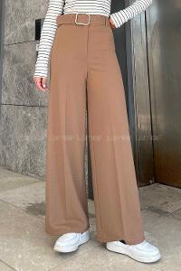 Bitter Brown Viscose Fabric High Waist Material Pants
