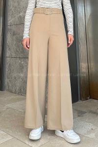 Brown With Milk Viscose Fabric High Waist Material Pants