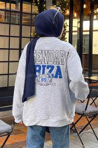 Gray Mandarin Collar Long Arm Cotton Fabric Jacket