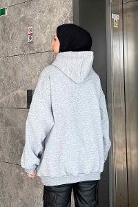 Lamelif Sacramento Baskılı Oversize Sweatshirt Gri