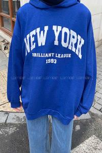 Lamelif Newyork Baskı Detaylı Kapüşonlu Sweatshirt Saks