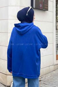 Lamelif Newyork Baskı Detaylı Kapüşonlu Sweatshirt Saks