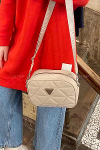 Lamelif Kapitone Detaylı Dona Kadın Çapraz Kadın Çanta Soft Kahve