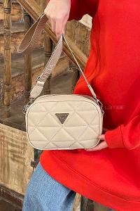 Lamelif Kapitone Detaylı Dona Kadın Çapraz Kadın Çanta Soft Kahve