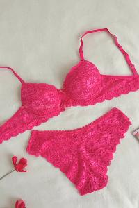 Pink Cotton Fabric Underwire Unsupport 