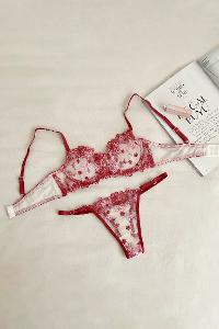 Claret Red Cotton Fabric Underwire Unsupport 