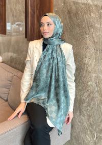 Cagla Green-1 Viscose Fabric Printed Shawl