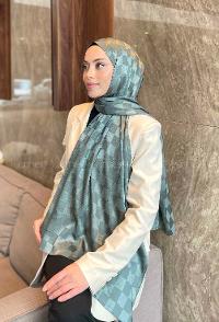 Cagla Green-1 Viscose Fabric Printed Shawl