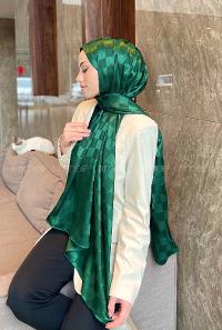 Pine Green Viscose Fabric Printed Shawl
