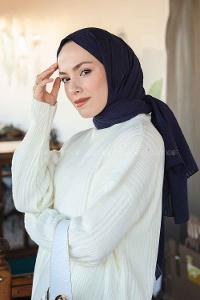 Lamelif Cotton Line Şal Gece Mavisi