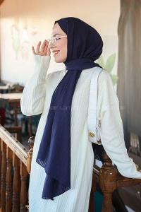 Lamelif Cotton Line Şal Gece Mavisi