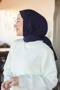 Lamelif Cotton Line Şal Gece Mavisi