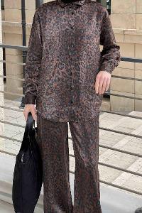 Brown Shirt Collar Long Arm Ayrobin Regular Trousers Comfortable Suit