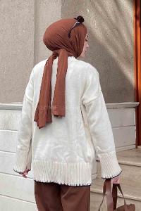 Beige Loose Crew Neck Long Arm Jumper