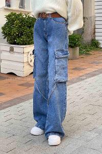 Lamelif Tokalı Kargo Baggy Jean