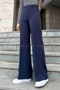 Lamelif Çımalı Bol Paça Pantolon Lacivert
