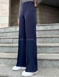 Lamelif Çımalı Bol Paça Pantolon Lacivert