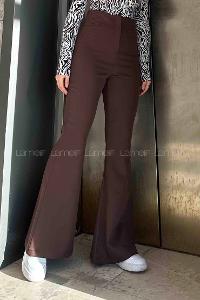 Bitter Brown Cotton Fabric High Waist Comfortable Pants