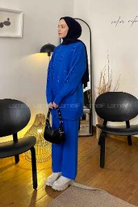 Saxe Mock Turtle Neck Long Arm Without Accessories Acrylic Regular Trousers Comfortable Suit