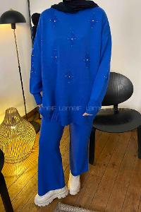 Saxe Mock Turtle Neck Long Arm Without Accessories Acrylic Regular Trousers Comfortable Suit