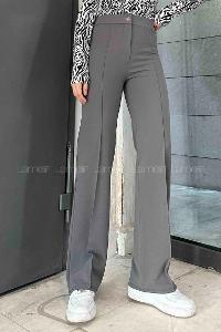 Smoked Cotton Fabric High Waist Comfortable Pants