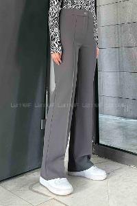 Smoked Cotton Fabric High Waist Comfortable Pants