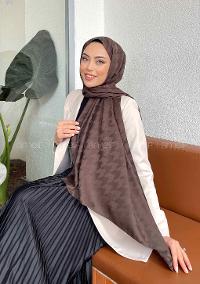 Ash Coffee Cotton Fabric Printed Shawl