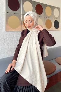 Lamelif Zikzak Desen Jakar Serisi Şal Taş