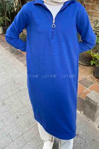 Saxe Choker Neck Combed Fabric Cotton Fabric Tunic