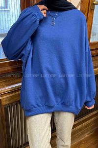 Saxe Hood Neck Balloon Sleeve Arm Printed Sweatshirt