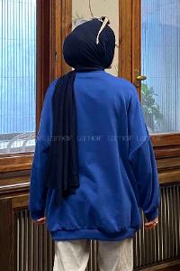 Saxe Hood Neck Balloon Sleeve Arm Printed Sweatshirt