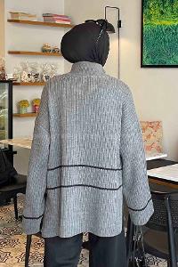Smoked Zippered Neck Knitwear Tunic