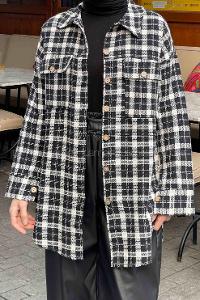 Black Shirt Collar Long Arm Cotton Fabric Shirt