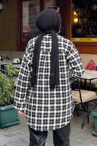 Black Shirt Collar Long Arm Cotton Fabric Shirt