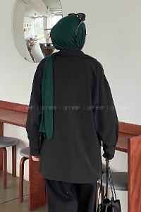 Lamelif Oversize Gömlek Siyah