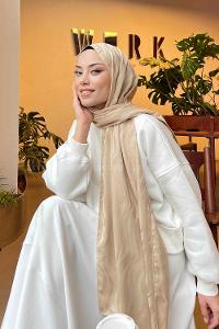 Lamelif Shine Desen Jakar Serisi Şal Bej