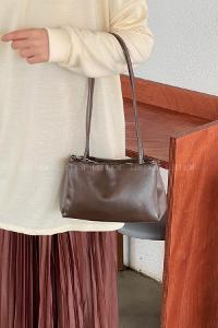 Lamelif Vintage Kadın Baget Çanta Acı Kahve