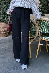 Black Crepe Fabric High Waist Comfortable Pants