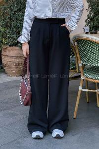 Black Crepe Fabric High Waist Comfortable Pants