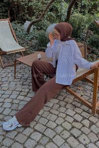 Mink White Shirt Collar Long Arm Viscose Fabric Unprinted Shirt