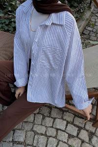 Mink White Shirt Collar Long Arm Viscose Fabric Unprinted Shirt