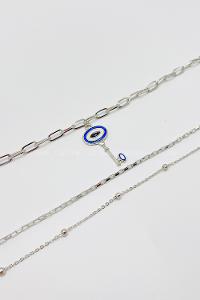 Silver Gold Straight Necklace
