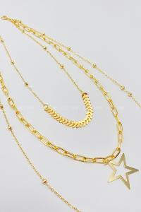 Lamelif 3Lü Kombin Yıldız Detaylı Set Kolye