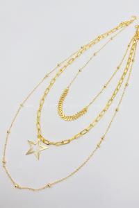 Lamelif 3Lü Kombin Yıldız Detaylı Set Kolye