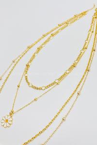 Lamelif 4Lü Kombin Papatya Detaylı Set Kolye