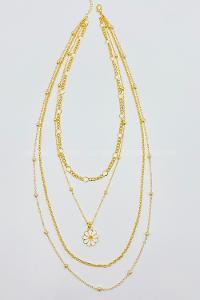 Lamelif 4Lü Kombin Papatya Detaylı Set Kolye