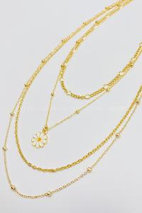 Lamelif 4Lü Kombin Papatya Detaylı Set Kolye